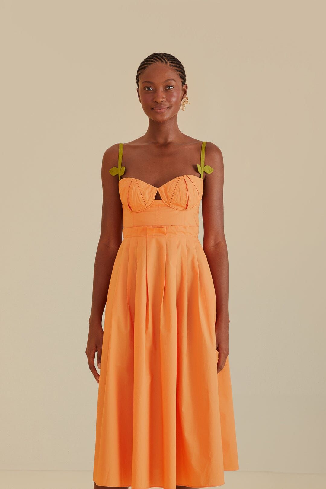 Bicolor Sleeveless Organic Cotton Midi Dress | FarmRio