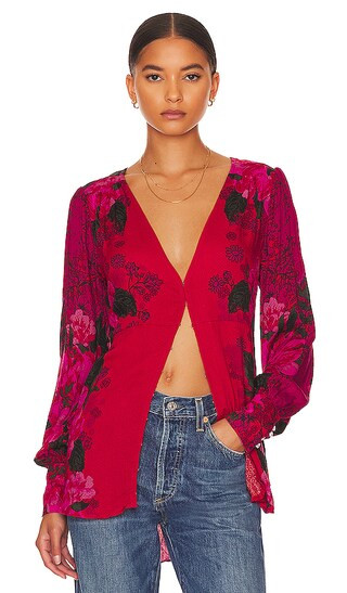 Mikayla Printed Blouse in Scarlet Combo | Revolve Clothing (Global)