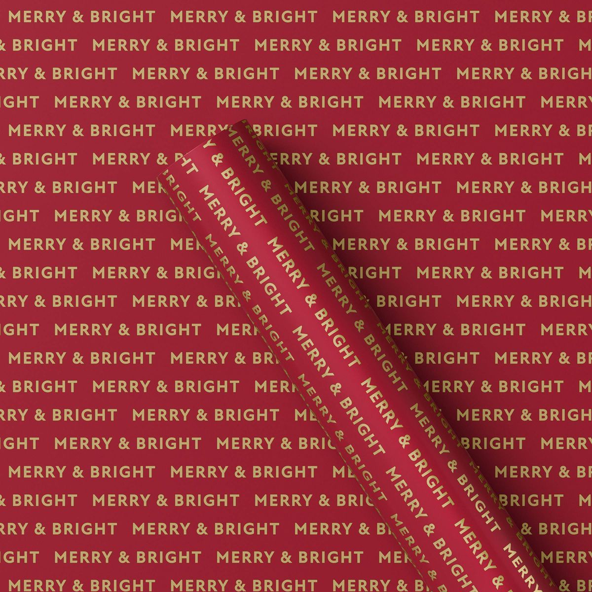 25 sq ft 'Merry & Bright' Christmas Gift Wrap Red/Gold - Wondershop™ | Target