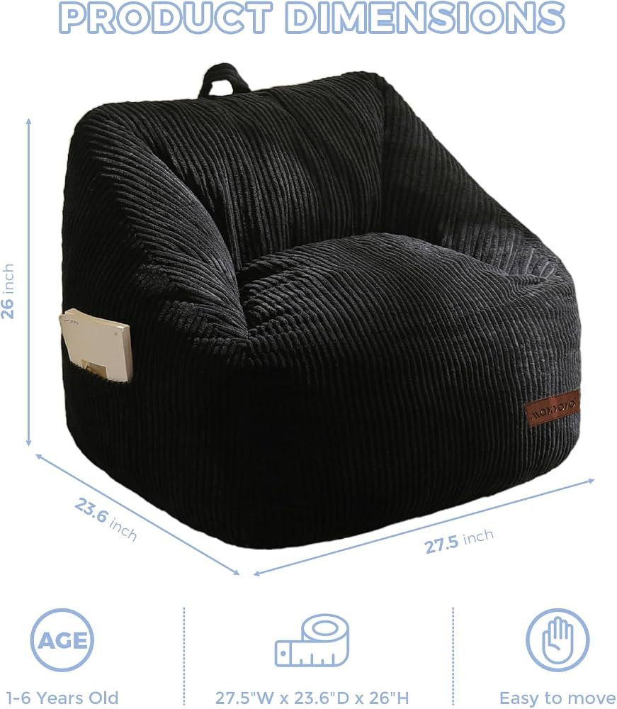 MAXYOYO Kids Bean Bag Chair, Bean Bag Couch with Handle, Comfy Toddler Chair for Boys and Girls, ... | Amazon (US)