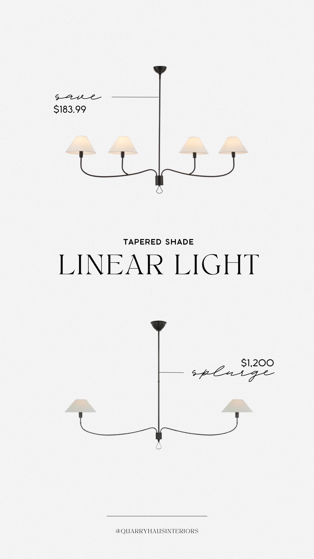 This save option is almost $1,000 less than the splurge 🤯 this is a great budget friendly linear chandelier for large dining spaces! 


Affordable kitchen dining lighting light fixture black bronzee

#LTKSaleAlert #LTKHome