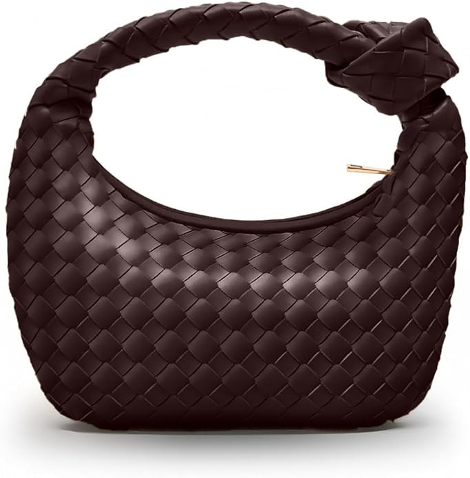 Woven Purse - Woven Bags for Women - Leather Hobo Handbags - Fashion Knotted Small Top Handle Clu... | Amazon (US)