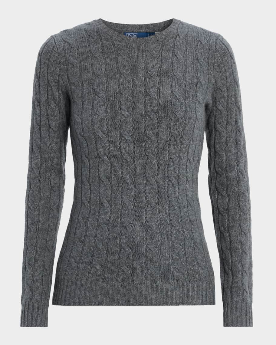 Cable-Knit Cashmere Crewneck Sweater | Neiman Marcus