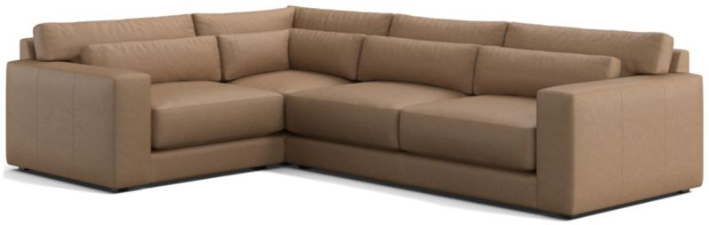 Retreat 3-Piece L-Shaped Leather Sectional Sofa + Reviews | Crate & Barrel | Crate & Barrel