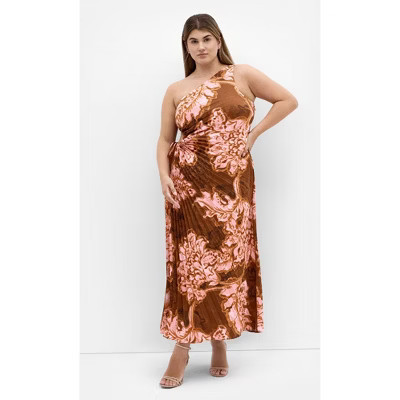 CITY CHIC | Women's Plus Size Alice Bloom Maxi Dress - rust - 24W | Target