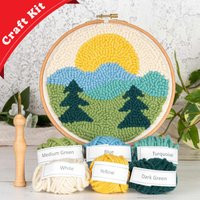 Mountain Mini Punch Needle Kit - Diy For Beginners To Experts, Craft Includes Monks Cloth, Wool Yarn, Embroidery Hoop, & More | Etsy (US)
