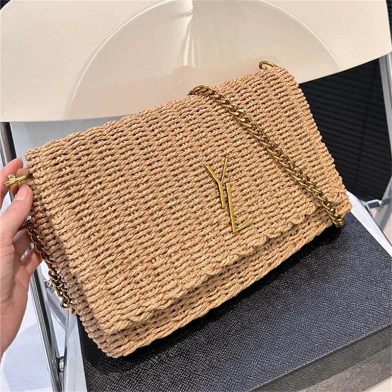 Woman Straw Shoulder Bags designer beach bag crossbody chain bag small flaps fashion crochet cros... | DHGate