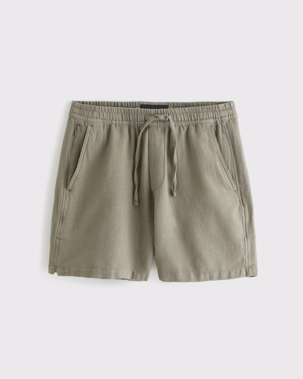 Linen-Blend Pull-On Short | Abercrombie & Fitch (US)
