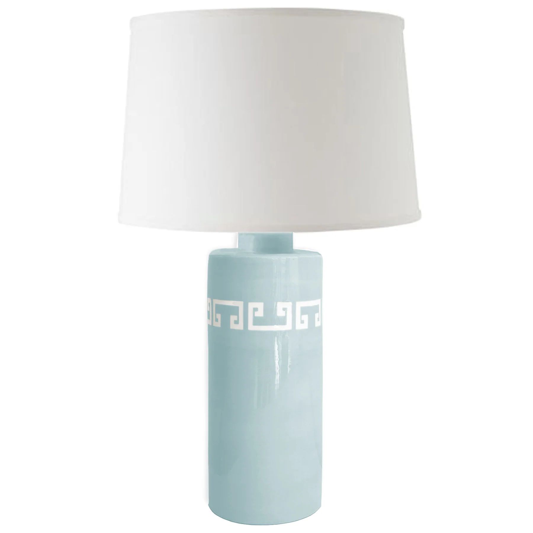 Aqua Greek Key Column Lamp | Lo Home by Lauren Haskell Designs