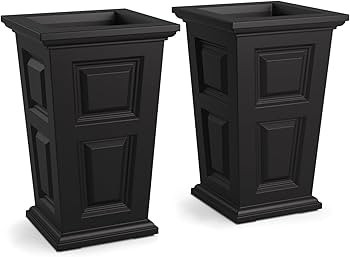 Mayne Wyndham 24in Tall Planter - 2 Pack - Black - Built-in Water Reservoir (7829-B) | Amazon (US)