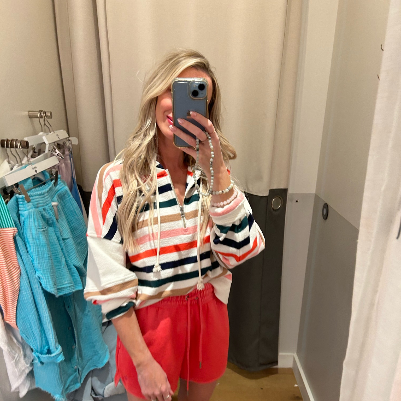 This zip up sweatshirt would be perfect for a beach vacation! I sized up to a medium! These shorts come in soo many colors! Heart my post to get alerted when it goes on sale for the ltk exclusive sale starting Friday! 

#LTKtravel #LTKsalealert #LTKSpringSale