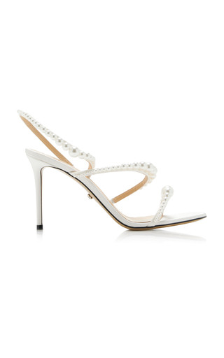 Sirène Pearl-Embellished Satin Sandals | Moda Operandi (Global)