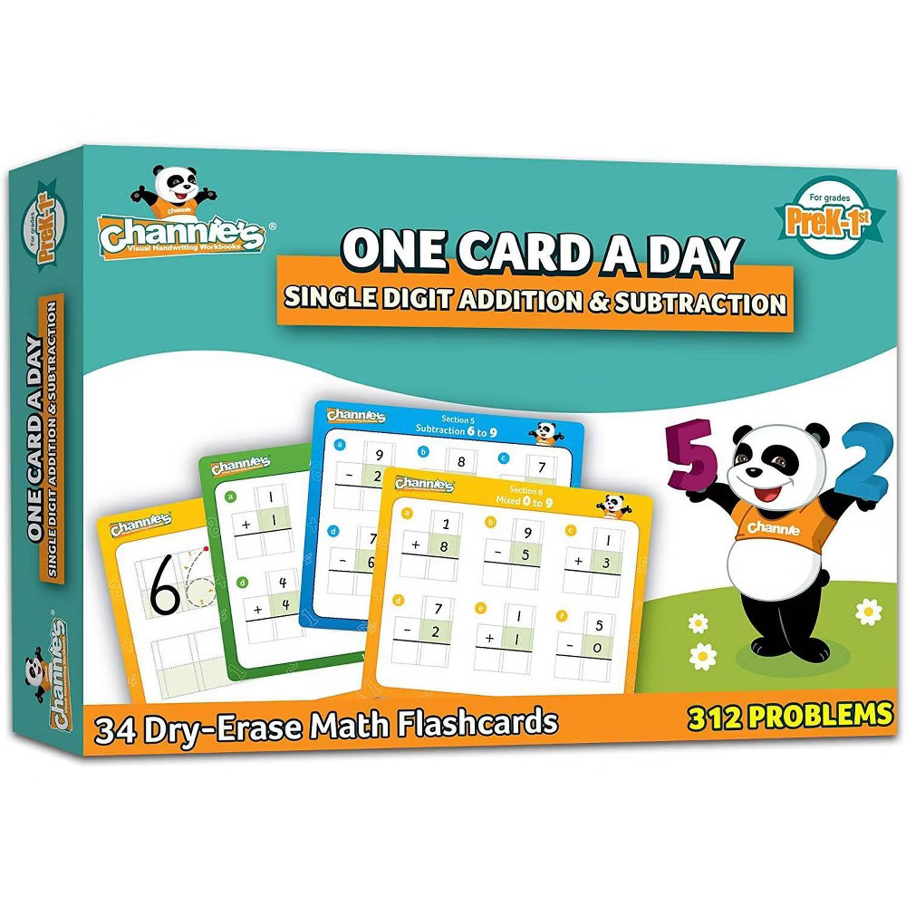 Channie's Dry Erase Single Digit Math Flash Cards | Target