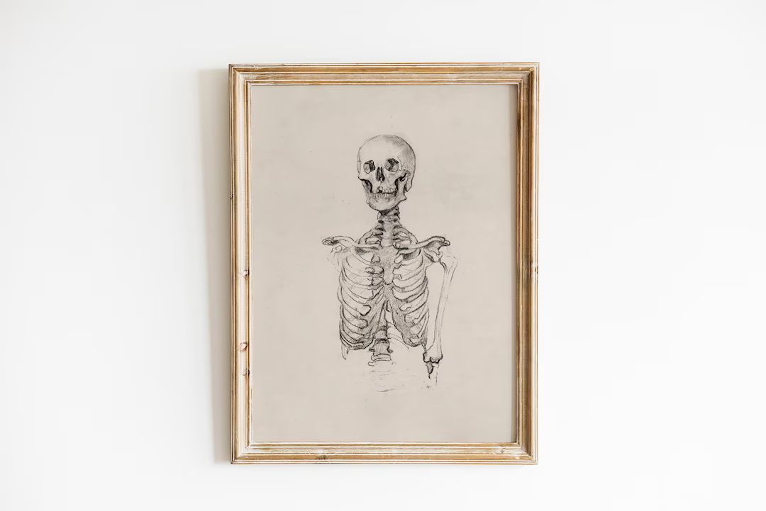 Antique Skeleton Artwork Halloween Printable Day of the Dead - Etsy | Etsy (US)