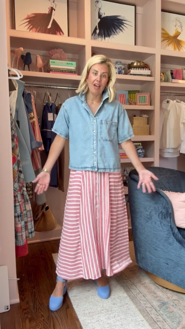 The denim top you need in your closet! Love this skirt and we are styling it all the ways! 

Skirt & denim top - xs 
Jeans - 2 
Espadrilles - 8 tts 

*use Catherine20 for 20% off my bracelets

#LTKdayinmylife #LTKmomlife #LTKOver40