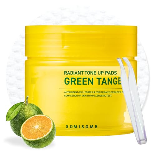 SOMISOME Green Tangerine Radiant Tone Up Pads – Korean Toner Pads with Niacinamide, Centella Asiatica & Vitamin C, Dark Spot Corrector, Tone-Up & Hydrating Face Toner 50 Pad | Amazon (US)