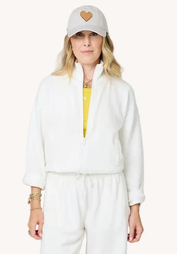 Zip Up Mock Neck Sweatshirt - Cream // Kerri Rosenthal | Ama La Vita