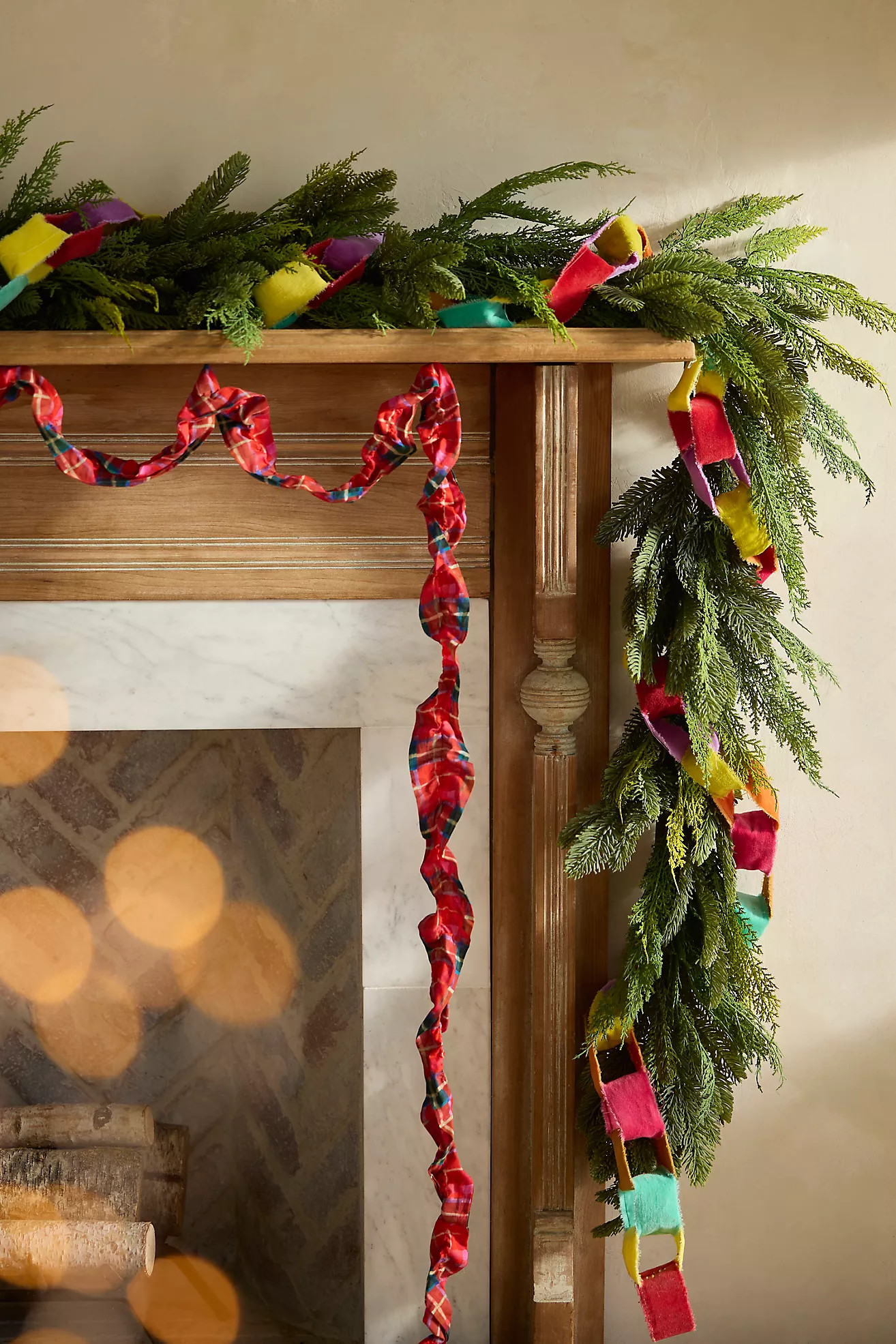 Faux Mixed Evergreen Garland, 9' | Anthropologie (US)