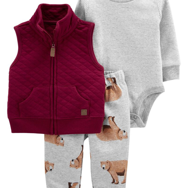 3-Piece Quilted Vest Set | Carter's