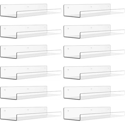 12 Pack Acrylic Shelves Wall Organizer And Storage, 15" Display Shelf For Figure, Toy Cars, Perfume, Kids Bookshelf For Bedroom, Nursery, Craft Room, | Wayfair North America