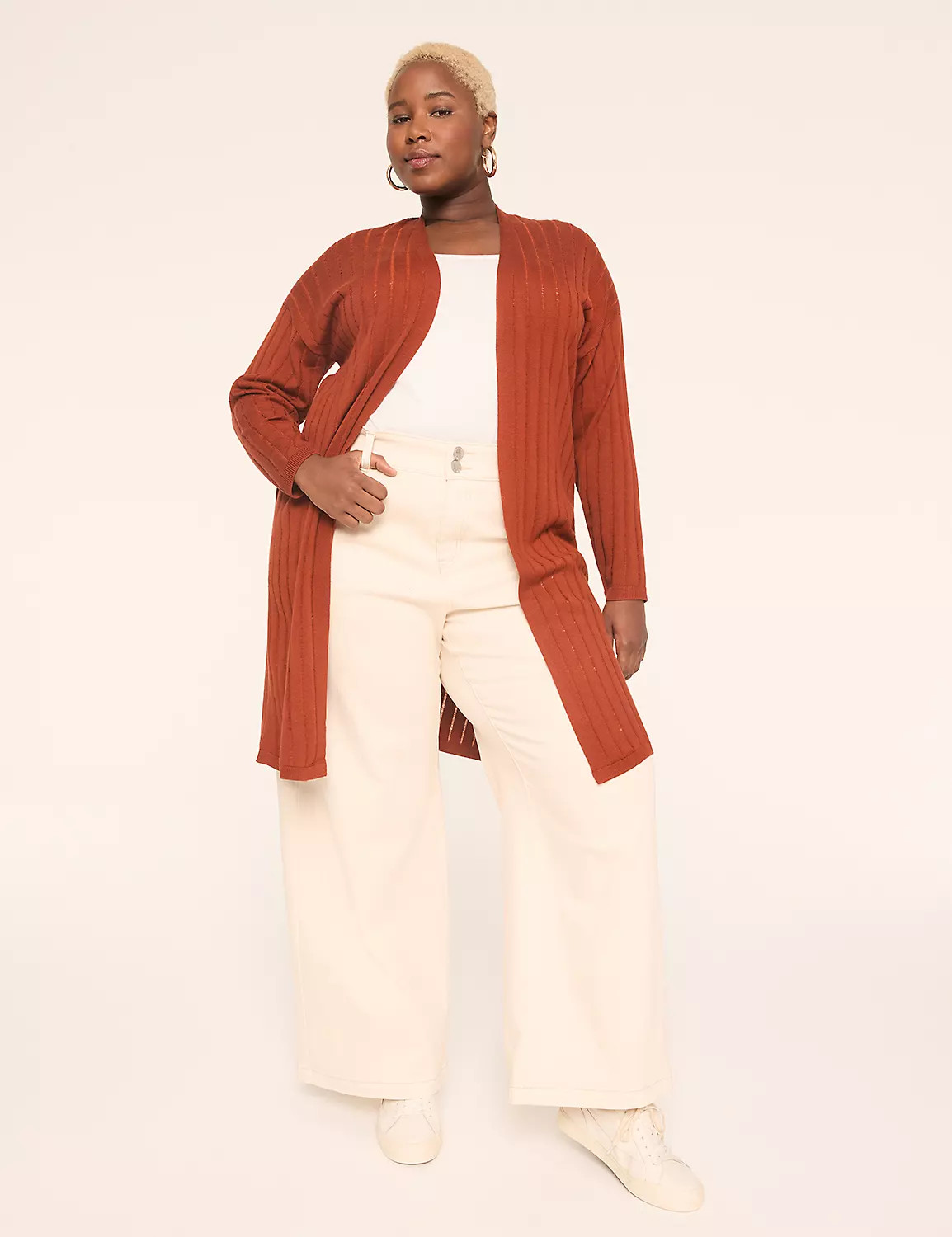 Open-Front Ribbed Duster | LaneBryant | Lane Bryant (US)