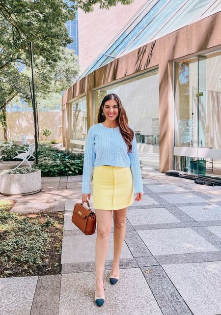 Parisian vibes with this outfit 🇫🇷 Love this soft cropped cardigan. Paired with a fun tweed yellow skirt. Wearing size small in both pieces. 



#LTKfindsunder100 #LTKfindsunder50 #LTKtravel