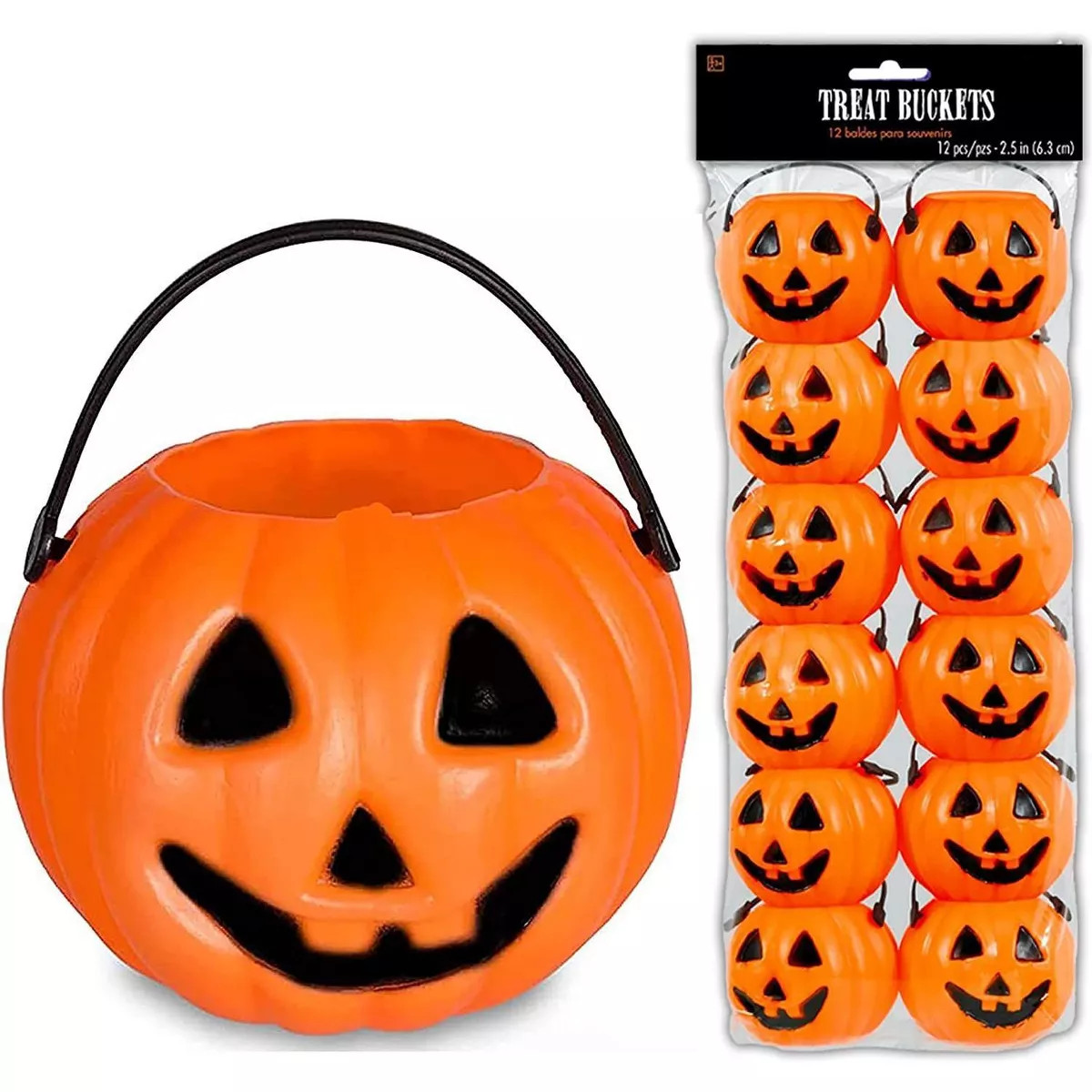 4E's Novelty Mini Pumpkin Buckets Bulk - 24 Halloween Pumpkin Treat Pail, 2.5" Cute Plastic Pumpk... | Target