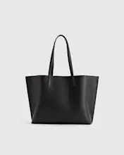 Italian Leather Triple Compartment Shopper Tote in Black | Quince
