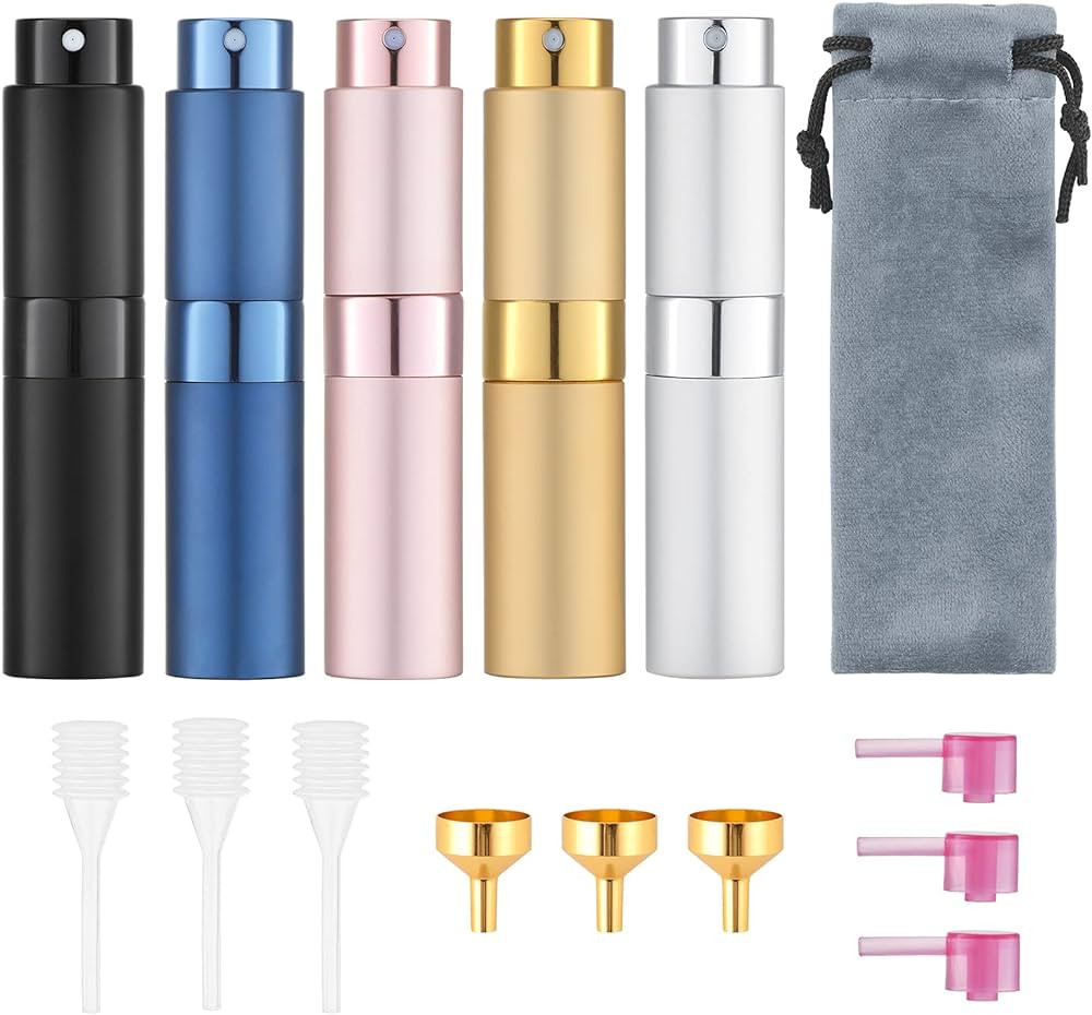 Tekson Travel Perfume Atomizer Refillable 8ml (5 PCS), Travel Cologne Sprayer Mini, Perfume Bottl... | Amazon (US)