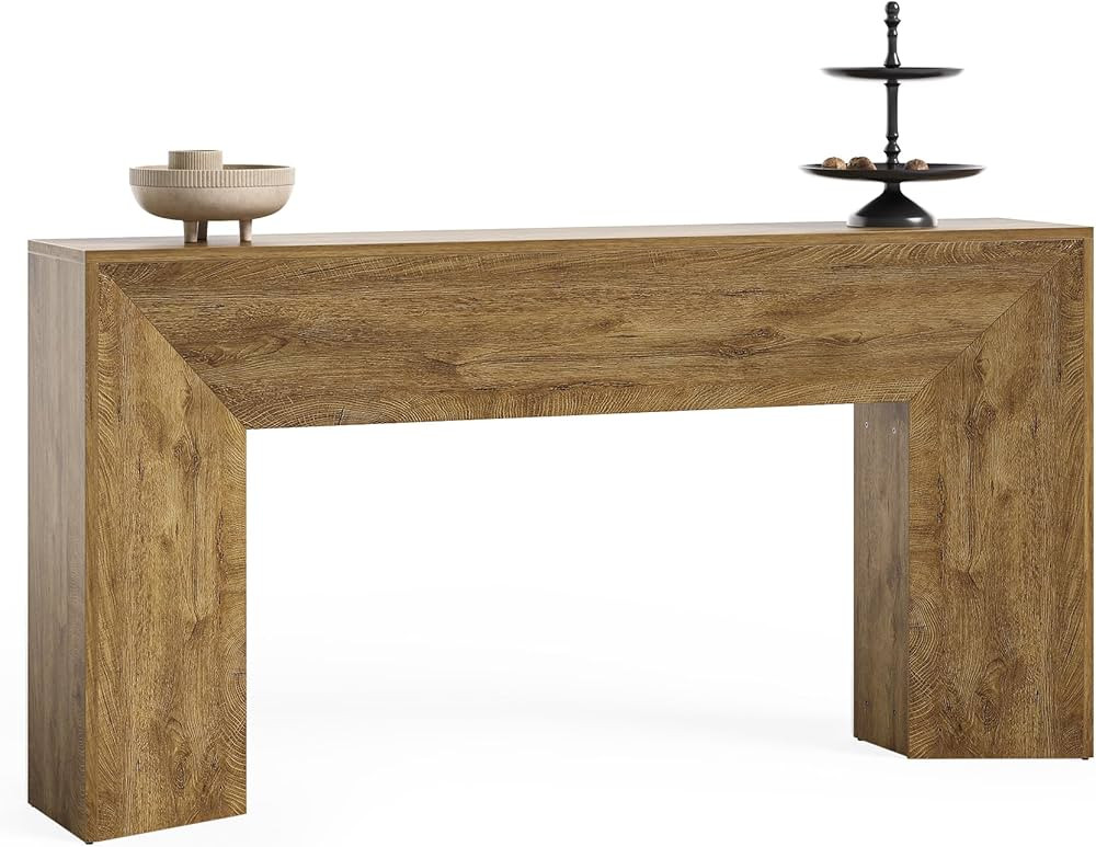 LITTLE TREE Console Table for Entryway, 63 Inches Extra Long Brown Wooden Sofa Table for Living R... | Amazon (US)