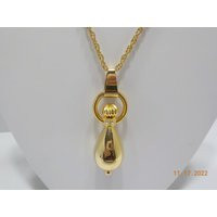 Vintage Gold Tone Dangling Pendant Necklace | 6042 Rhinestone | Etsy (US)