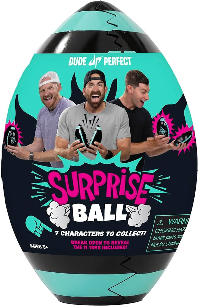 Dude Perfect Surprise Ball for Kids with 5 Toys + Sticker Pack, Unwrap Hidden Prizes and a Myster... | Amazon (US)