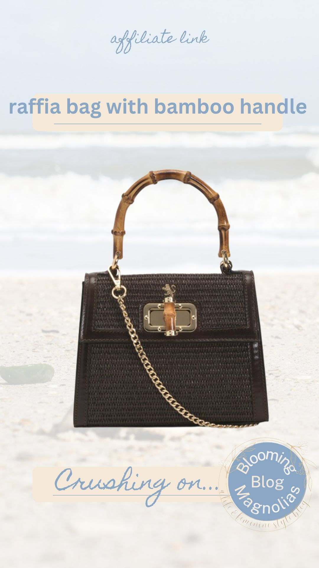 This raffia bag with a bamboo handle is another great option for spring.  

 