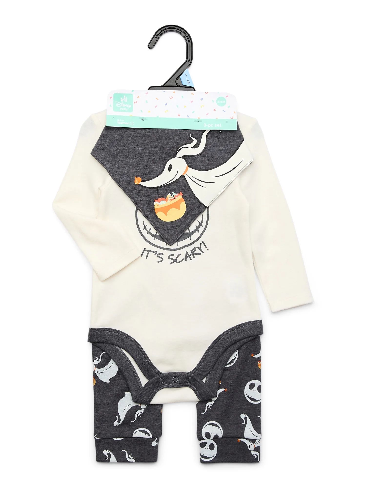 Baby Character Halloween Long-Sleeve Bodysuit, Pants, and Bib Outfit Set, 3-Piece, Sizes Newborn-... | Walmart (US)