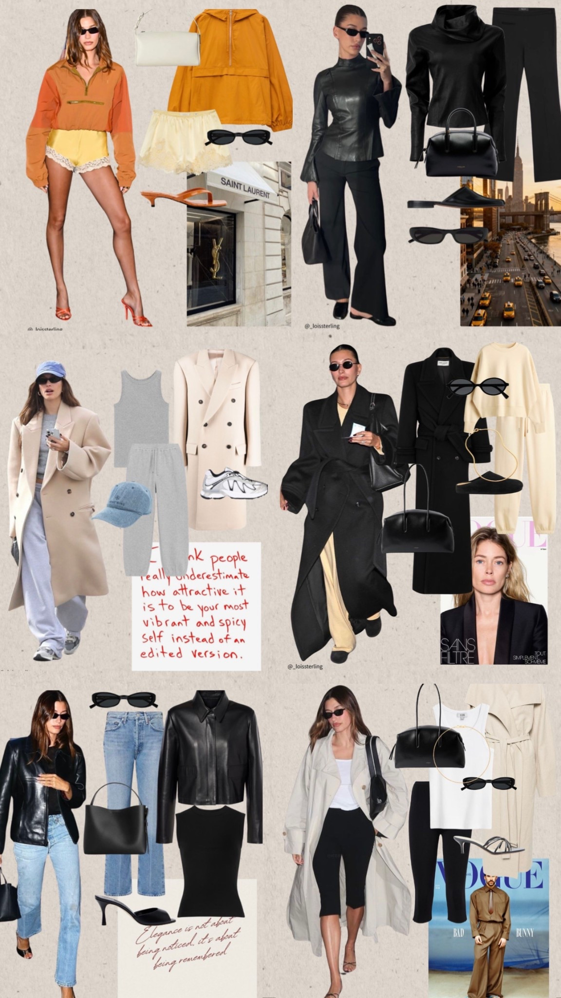 Get the Hailey Bieber Look 🖤 15 outfits to save for Spring. Part 2 

📌 Hailey Bieber has been a long time style muse of mine & I’m sure for alot of you too, She is a main feature on my Pinterest board. I have been taking inspo from & saving her looks since 2016.

Hailey is definitely who I turn to for my ‘off duty’ , casual, everyday effortless looks. She knows how to make sweats & casual wear look good. Her looks are very basic, often with simple accessories, working the same outfit formulas that we can all recreate. She pays attention to tends but they are never overdone, something I take note of.

My focus is always her everyday looks & how she rewears her clothes and sticks to the same outfit formulas. Her colour palette is often the same wearing a lot lf black, neutral colours, basic tees, sweatshirts, denim & leather but not shying away from a pop of colour.


#LTKuk #LTKspring #LTKeurope