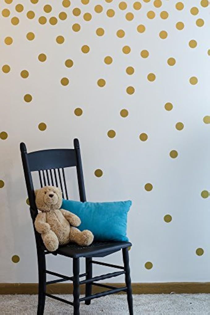 Gold Wall Decal Dots (200 Decals) | Easy to Peel Easy to Stick + Safe on Painted Walls | Removable M | Amazon (US)