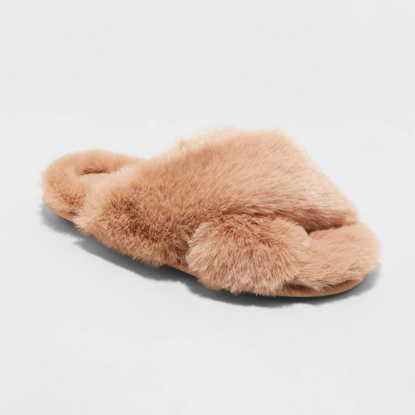 Women's Paris Crossband Fur Slippers - Stars Above™ | Target