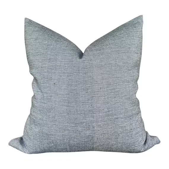 Kufri Raw Solid Designer Pillow Cover in Denim // Indigo Blue | Etsy | Etsy (US)