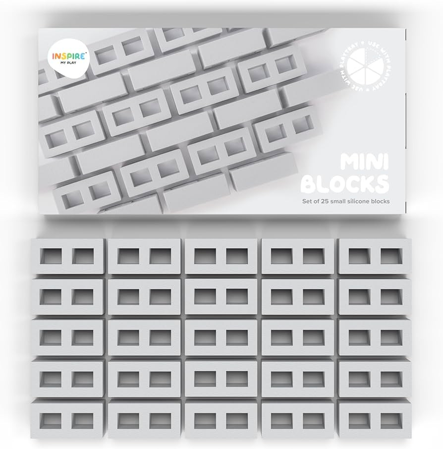 Inspire My Play 25 x Mini Silicone Building Blocks for Sensory Play and Messy Play - Construction... | Amazon (US)