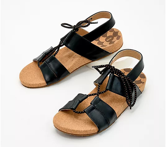 Revitalign Orthotic Leather Lace-Up Sandals - Adele | QVC