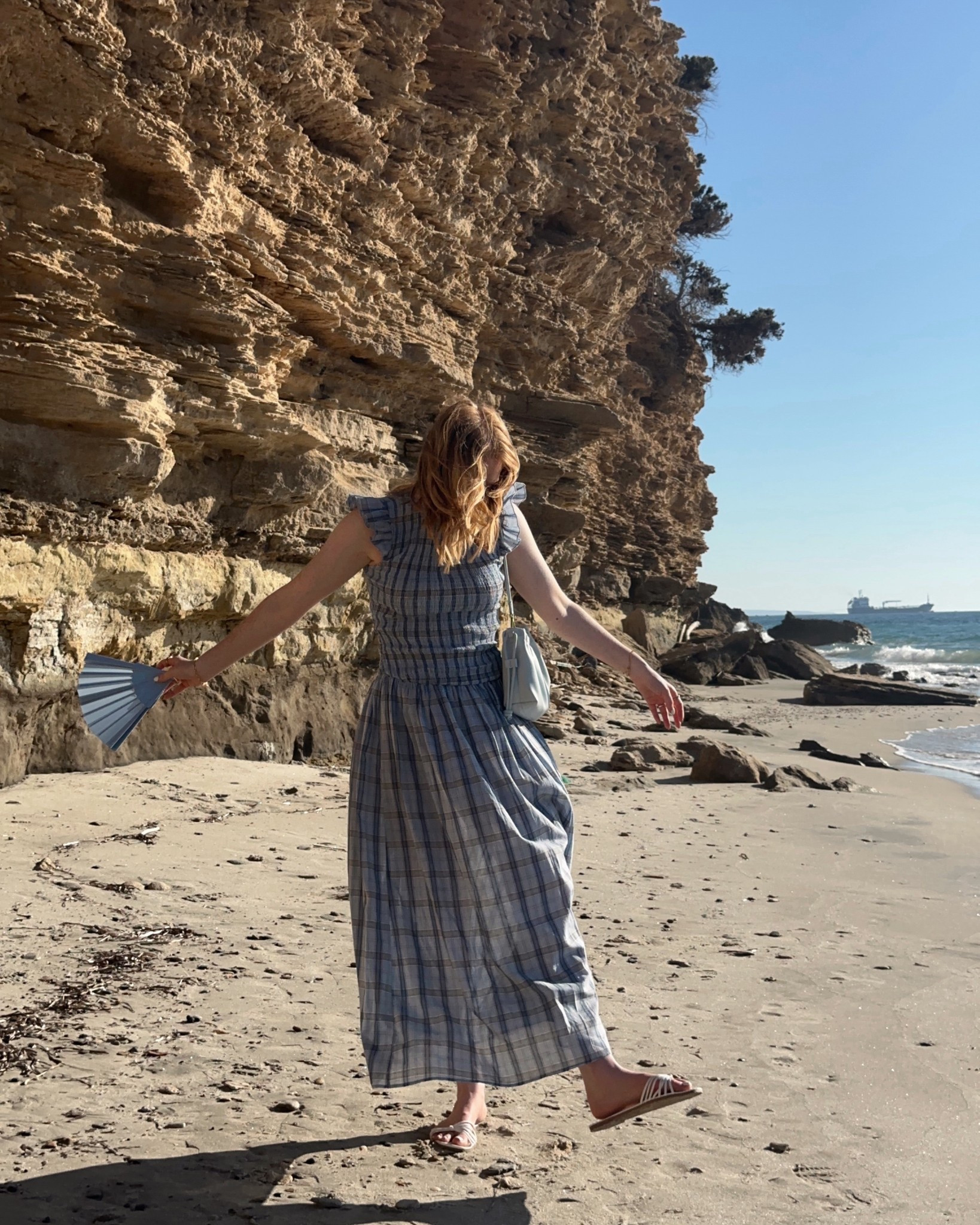 Blue Summer Dress, Fan, Blue Bag, Summer Style 

#LTKeurope #LTKtravel #LTKsummer