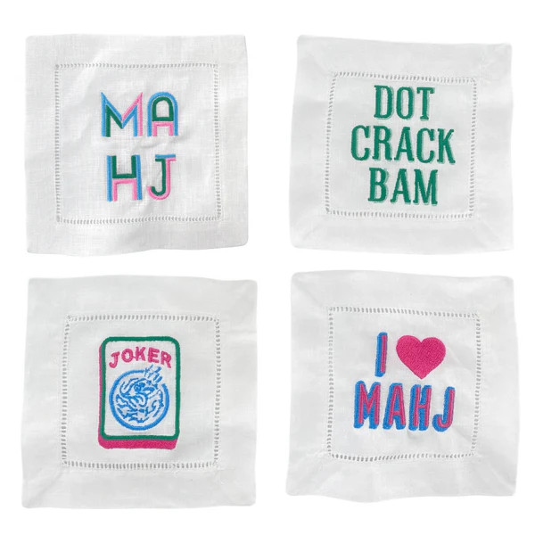 Mahjong Cocktail Napkins (Set of 4) | Sprinkled With Pink