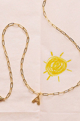 By Anthropologie Initial Pendant Paperclip Chain Necklace | Anthropologie (US)