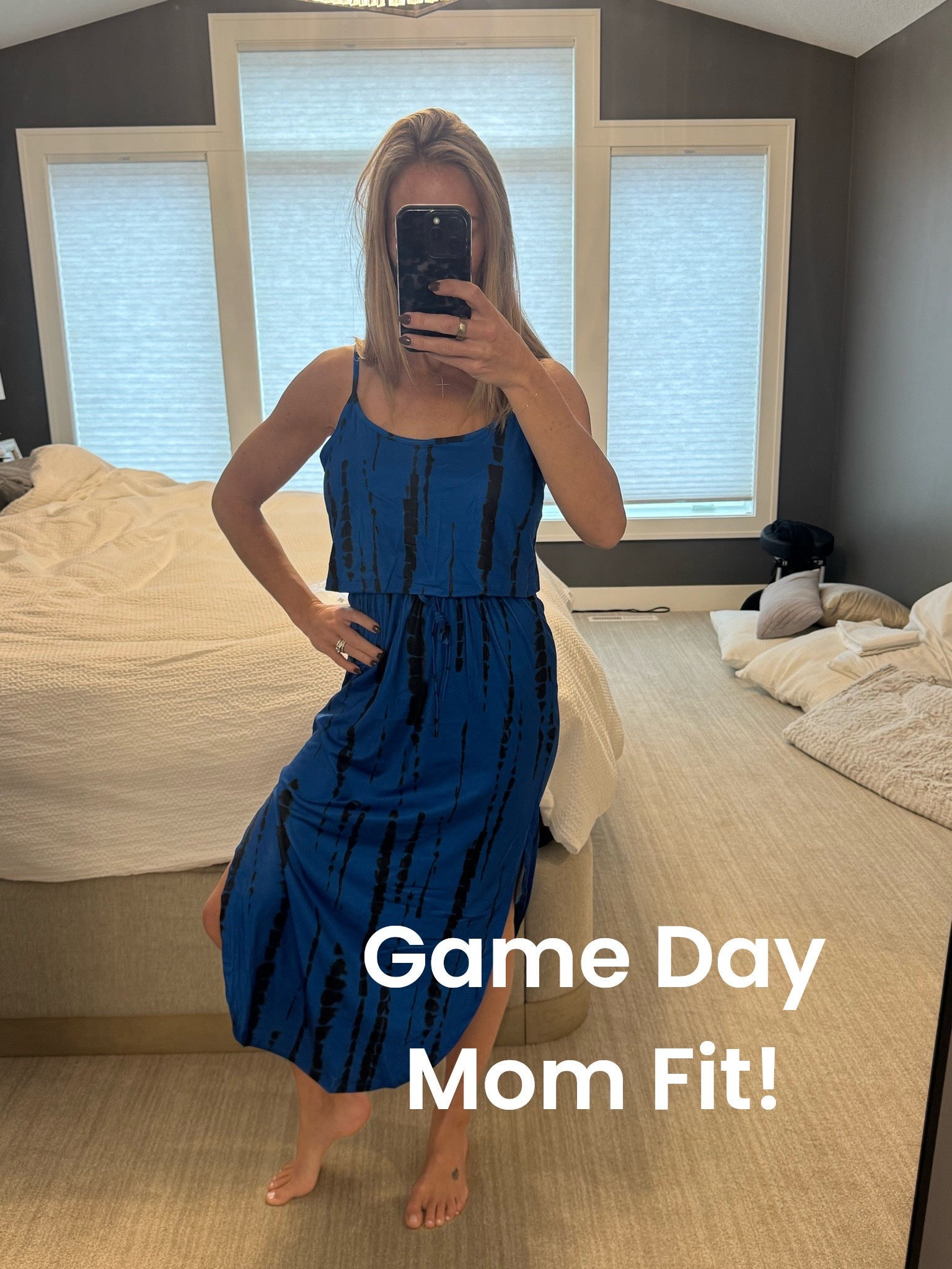 I loved wearing a dress today instead of athleisure! Amazon for the Nguyen in our team colors. Other colors available. True to size.

#LTKootd #LTKmomlife #LTKOver40