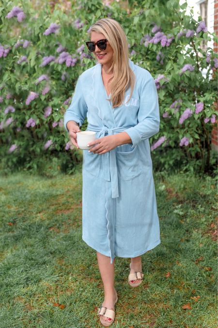 Use code MOTHERSDAY10 for 10%off this robe and your purchase at Weezie 💕 Code code now thru May 14th. Last day to order personalized items to guarantee delivery by Mother’s Day is May 4th.

French Terry robe, blue robe, scalloped robe, Terry cloth robe, monogrammed robe, gifts for her, gifts for mom 

#LTKSeasonal #LTKsalealert #LTKGiftGuide
