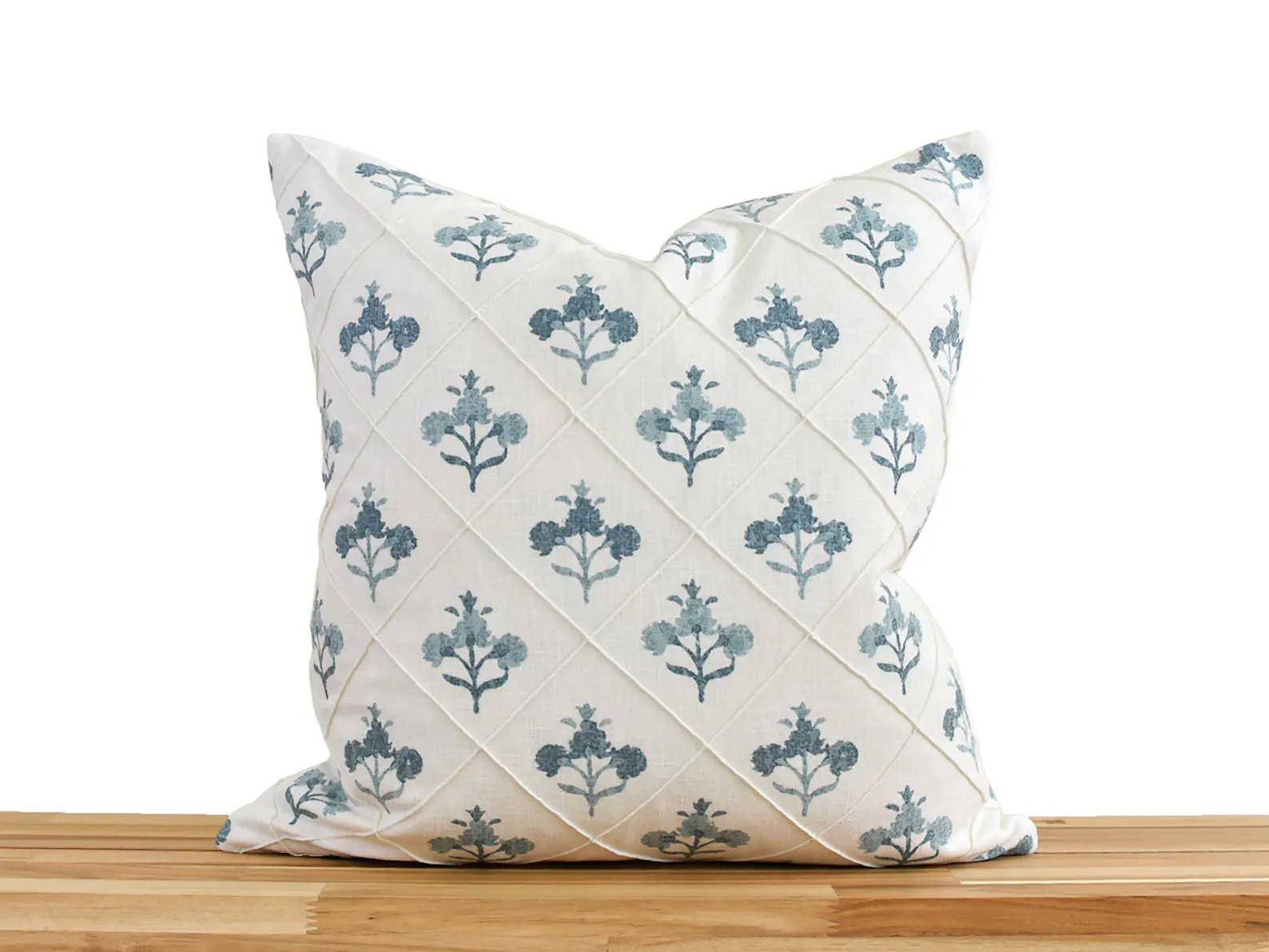 Blue and White Floral Pillow Cover, Blue Floral Medallion Pillow Cover | Etsy (Global)