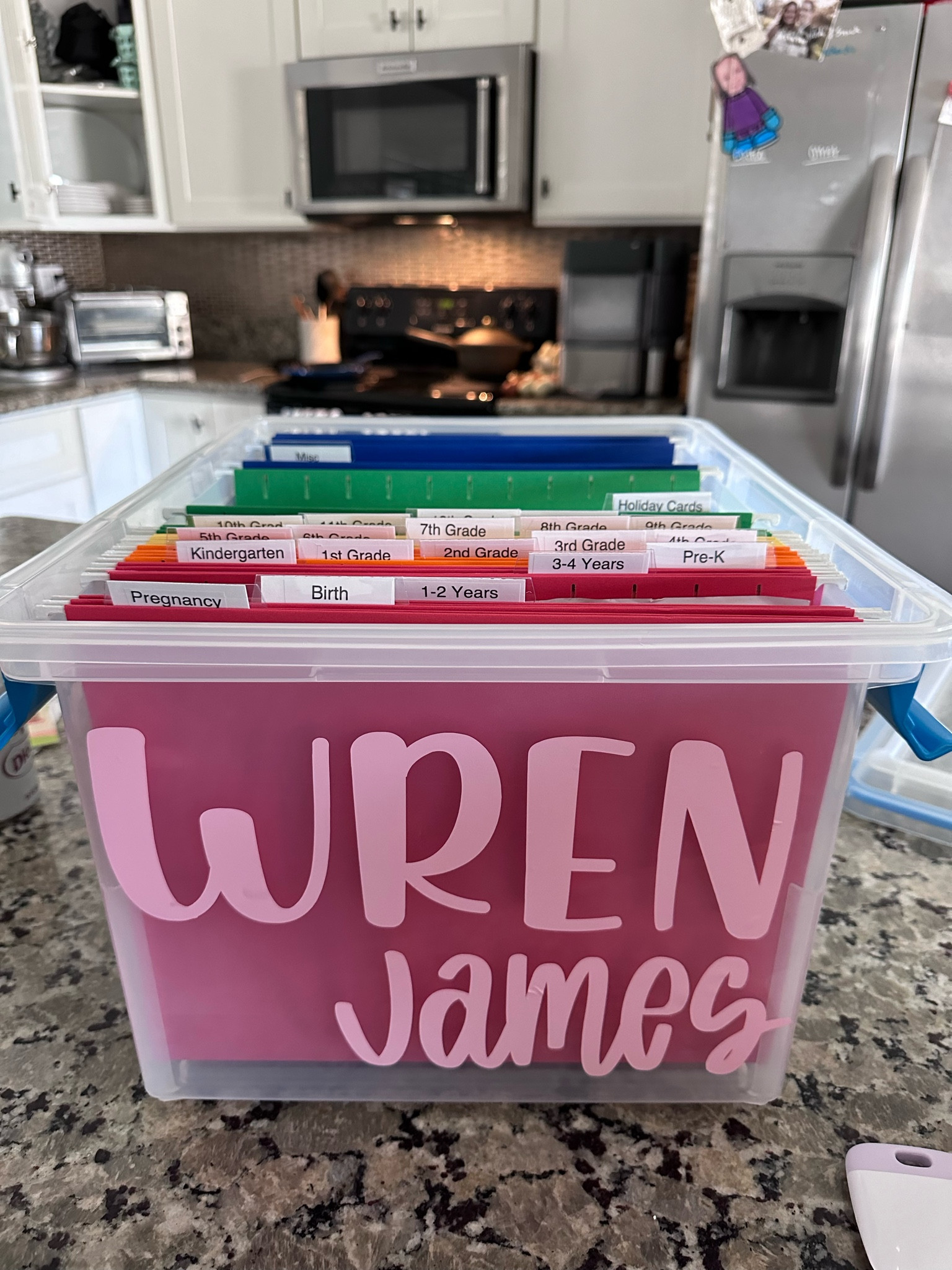 Milestone box organizer! I got everything for under $30, I made the name using my cricut but will link some you can order! 