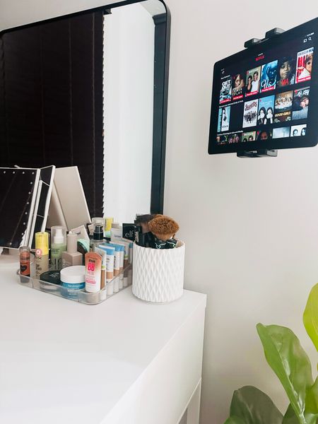 Some call it bougee, some call it brilliant. 🤷🏽‍♀️

Loving the newest addition to my makeup vanity: a swivel tablet mount.  Just screw it into the wall & you’re set! The mount is compatible with many types of tablets. Now I definitely won’t be in a rush when getting ready & can enjoy! 

Also, many of the items linked are a part of Prime’s Big Deal Days. My light up makeup mirror has a Prime deal going on right now and is only $20. I highly recommend it! It makes applying makeup way easier. I even take it with me when we travel  

#LTKxPrime #LTKhome #LTKbeauty
