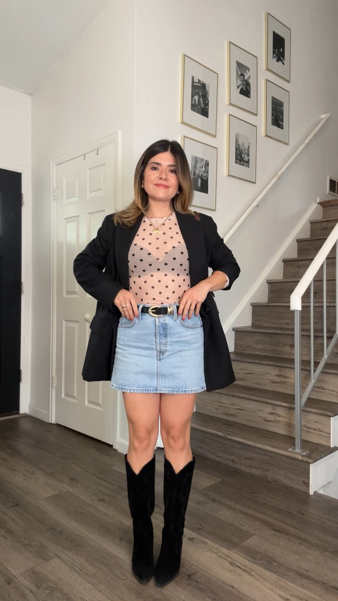 One of my favorite looks for a date night! This denim skirt is so good and the options are truly endless with it! Highly recommend it!

Top size small
Blazer ( linked similar ones)
Skirt size 25

#LTKShoeCrush #LTKFindsUnder50 #LTKFindsUnder100