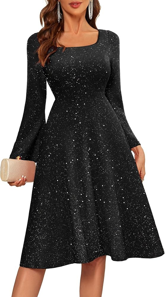 BeryLove Prom Dress for Teens: Sequin Formal Party Dress with Flutter Short Sleeves for Wedding &... | Amazon (US)